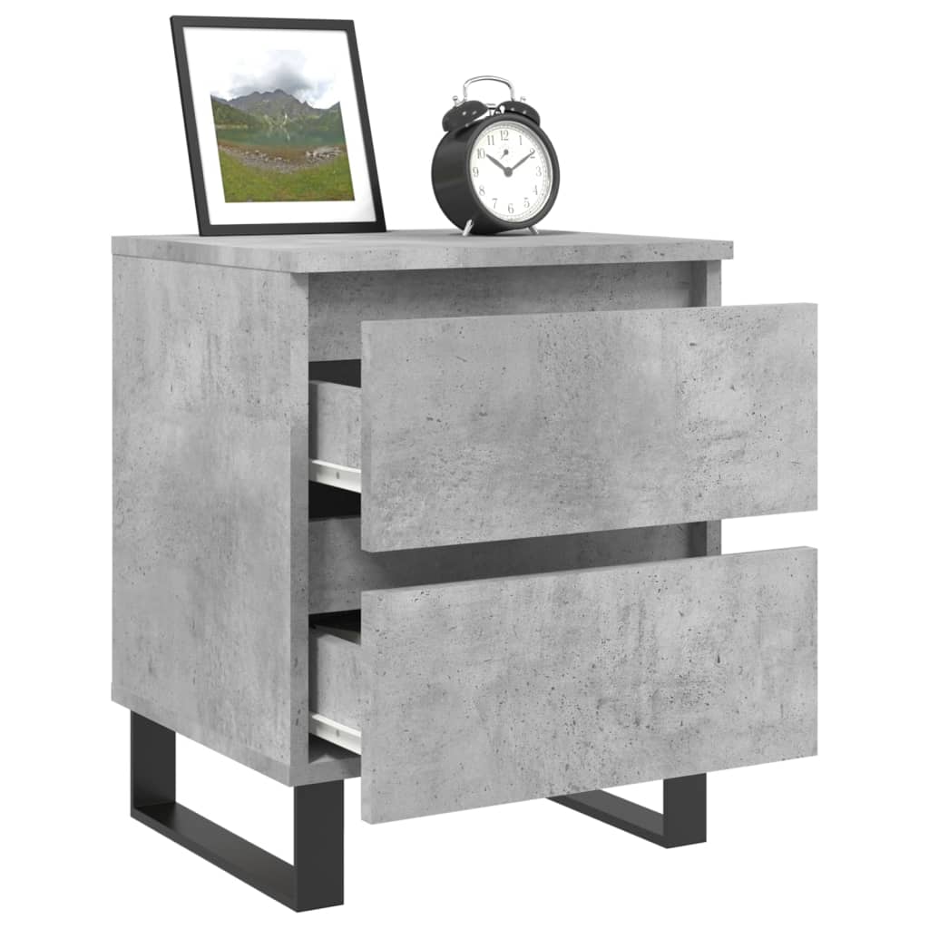 Nachttische 2 Stk. Betongrau 40x35x50 cm Holzwerkstoff