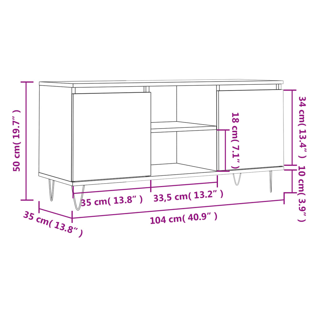 TV-Schrank Sonoma-Eiche 104x35x50 cm Holzwerkstoff