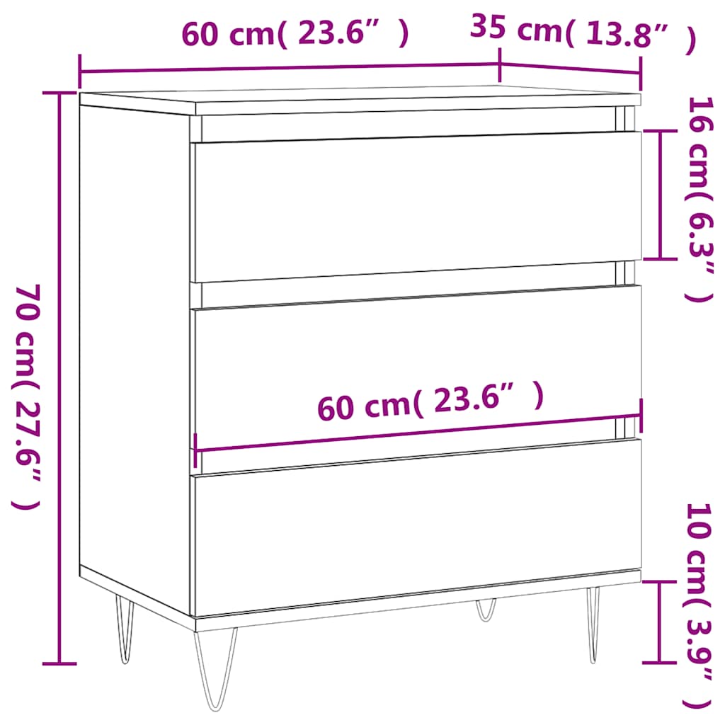 Sideboard Sonoma-Eiche 60x35x70 cm Holzwerkstoff