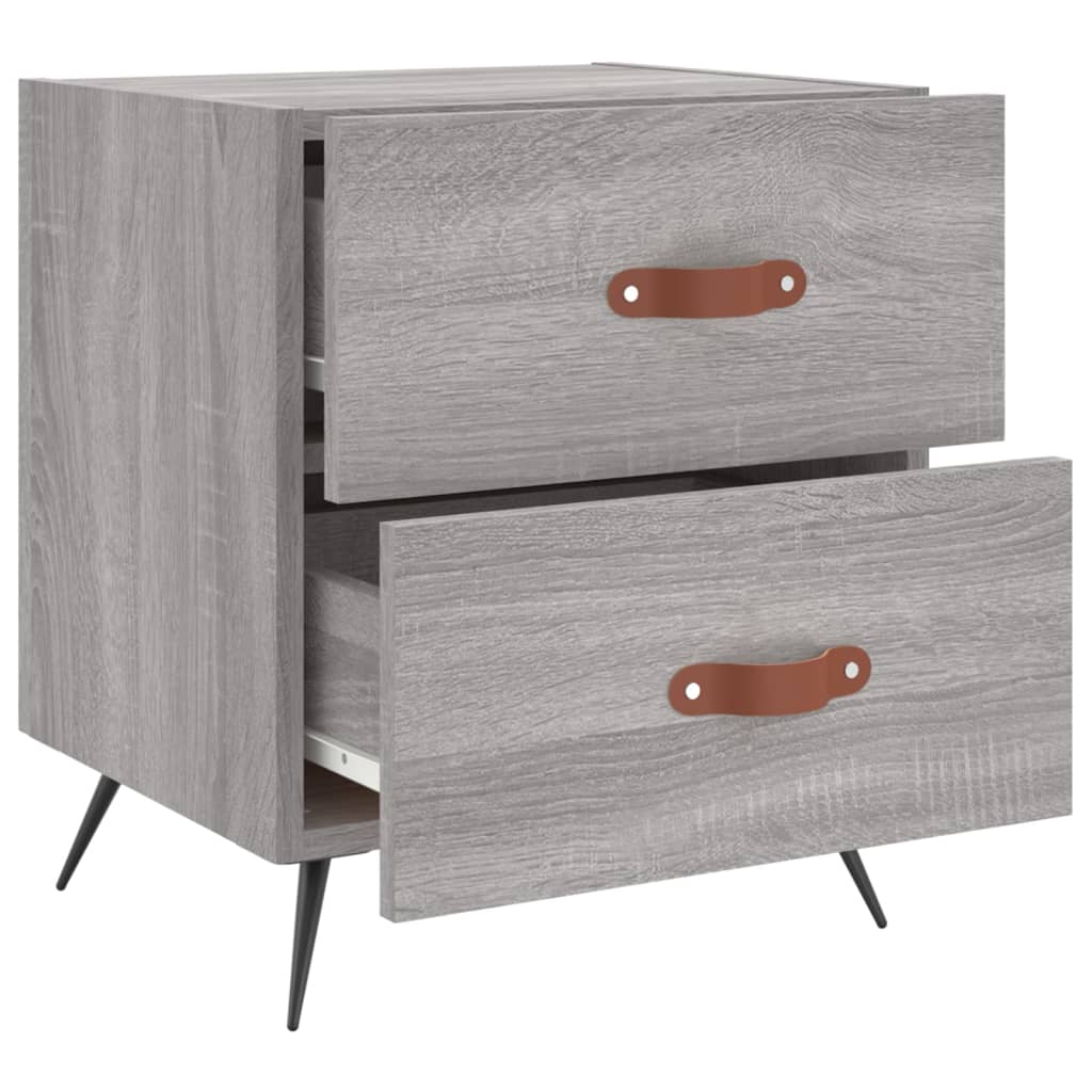 Nachttische 2 Stk. Grau Sonoma 40x35x47,5 cm Holzwerkstoff