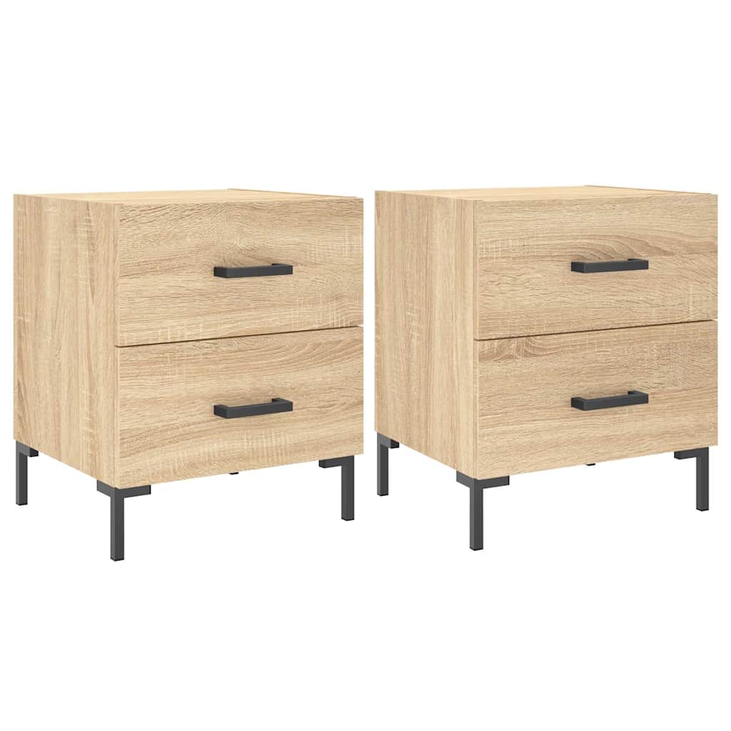 Nachttische 2 Stk. Sonoma-Eiche 40x35x47,5 cm Holzwerkstoff