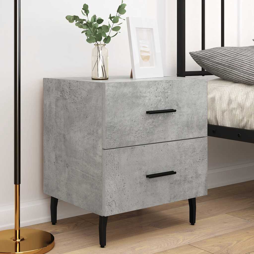 Nachttische 2 Stk. Betongrau 40x35x47,5 cm Holzwerkstoff