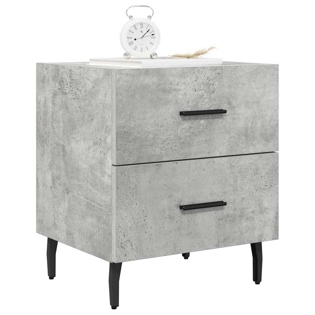 Nachttische 2 Stk. Betongrau 40x35x47,5 cm Holzwerkstoff