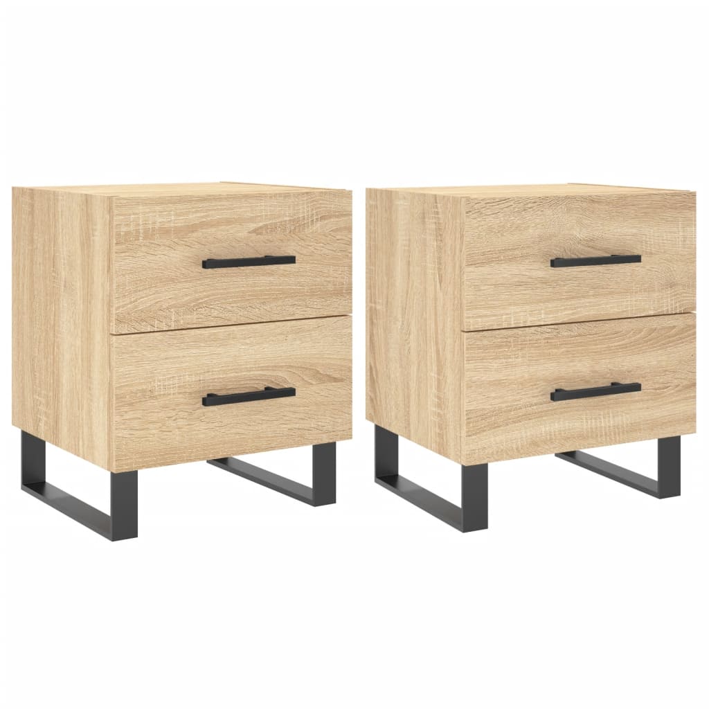 Nachttische 2 Stk. Sonoma-Eiche 40x35x47,5 cm Holzwerkstoff