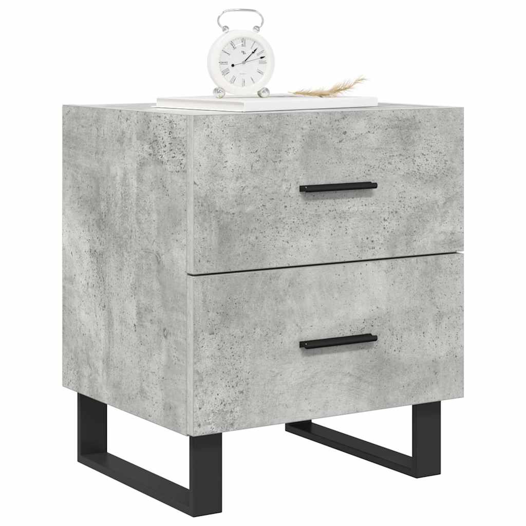 Nachttische 2 Stk. Betongrau 40x35x47,5 cm Holzwerkstoff