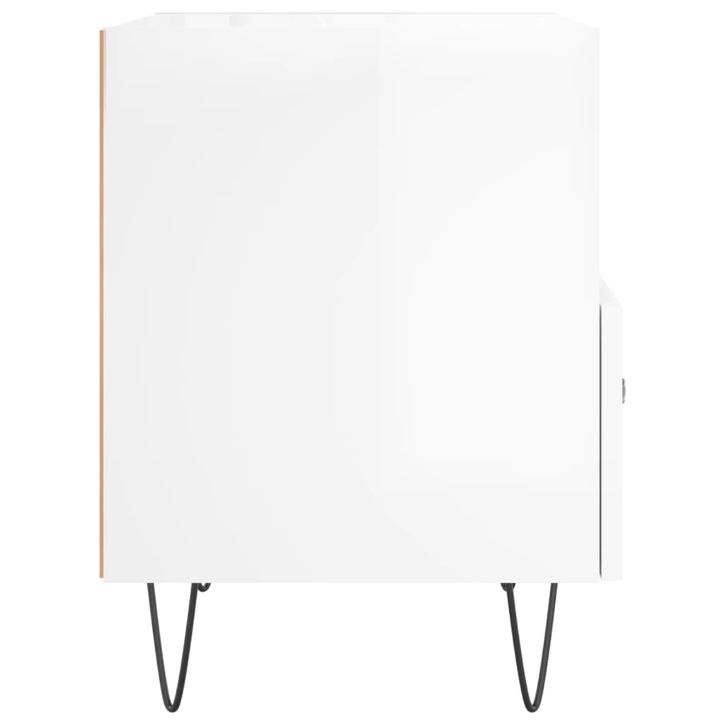 Nachttische 2 Stk. Hochglanz-Weiß 40x35x47,5 cm Holzwerkstoff