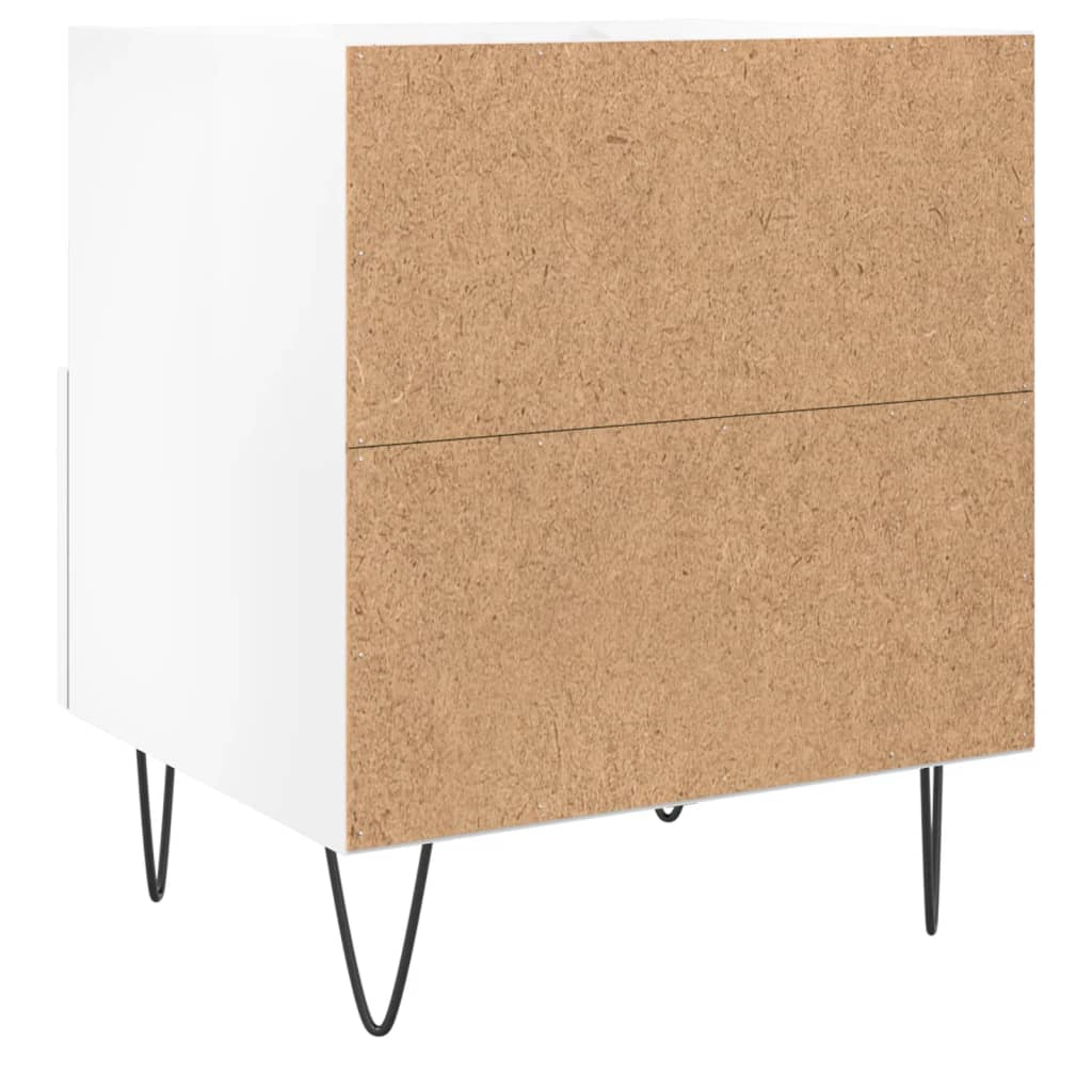 Nachttische 2 Stk. Hochglanz-Weiß 40x35x47,5 cm Holzwerkstoff