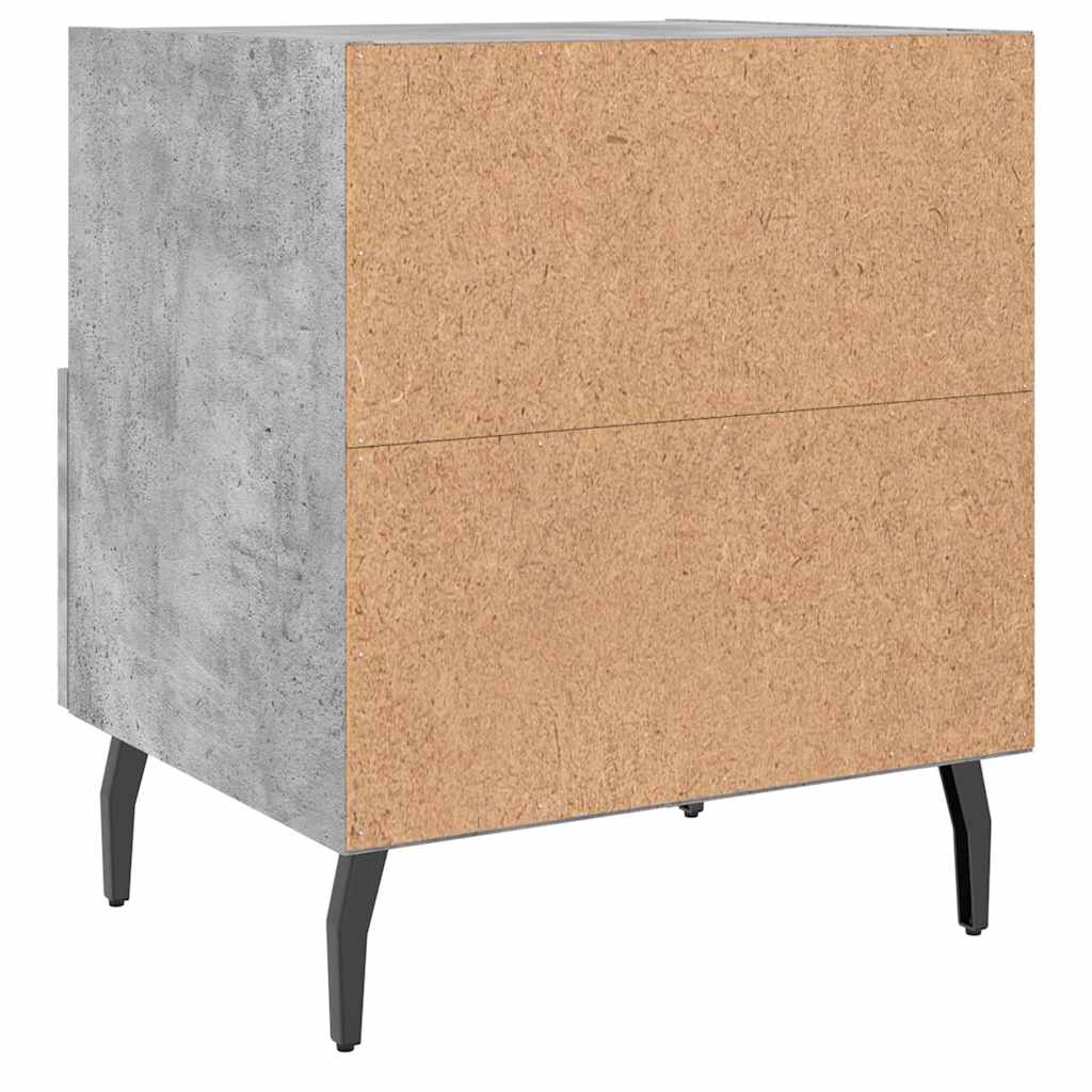 Nachttische 2 Stk. Betongrau 40x35x47,5 cm Holzwerkstoff