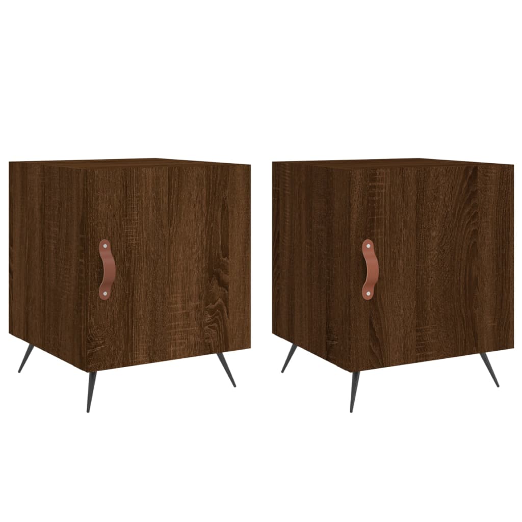 Nachttische 2 Stk. Braun Eichen-Optik 40x40x50 cm Holzwerkstoff