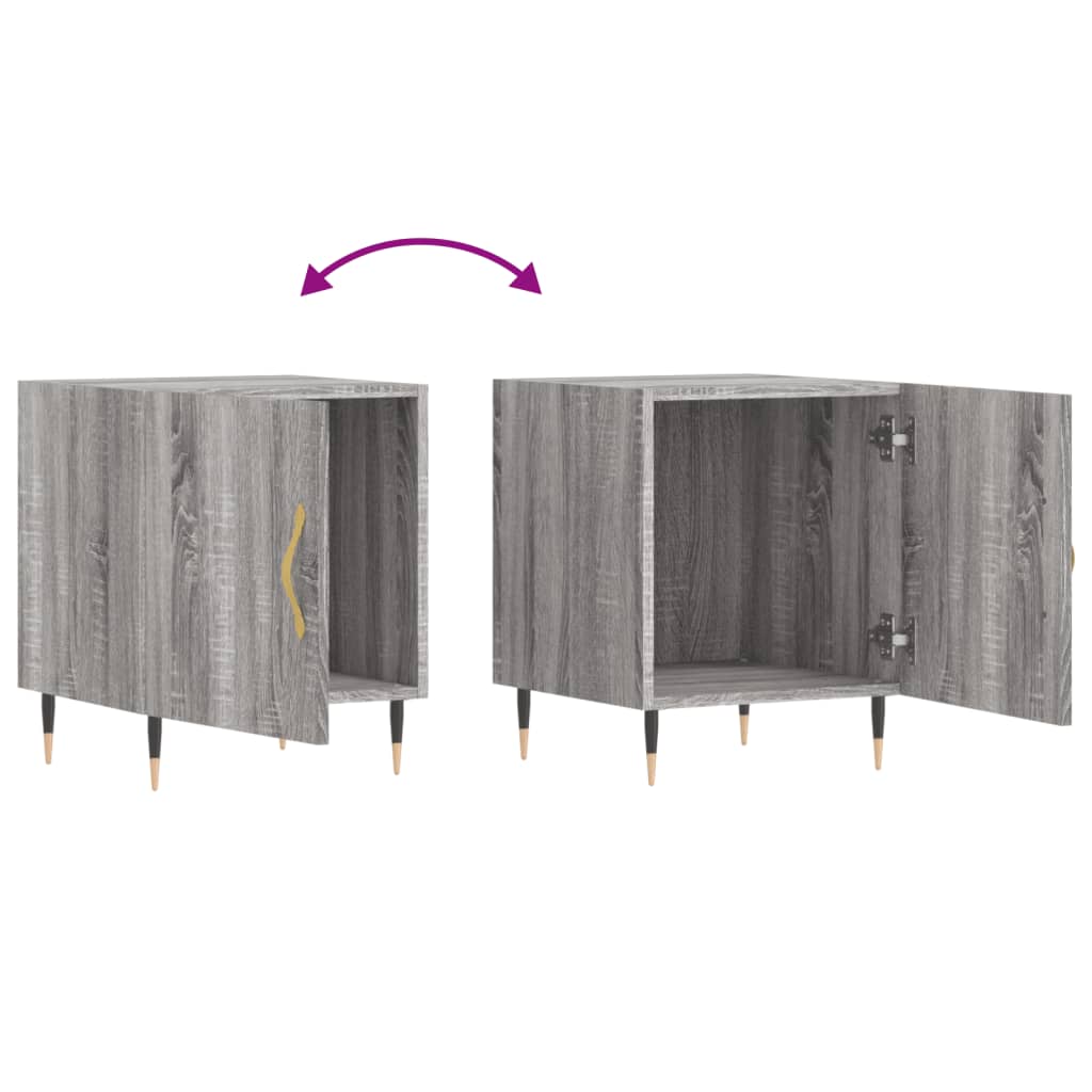 Nachttische 2 Stk. Grau Sonoma 40x40x50 cm Holzwerkstoff
