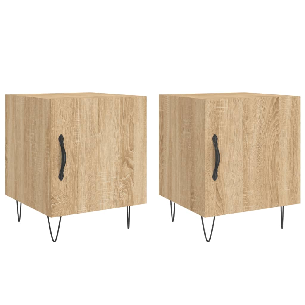 Nachttische 2 Stk. Sonoma-Eiche 40x40x50 cm Holzwerkstoff