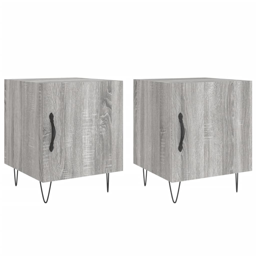 Nachttische 2 Stk. Grau Sonoma 40x40x50 cm Holzwerkstoff