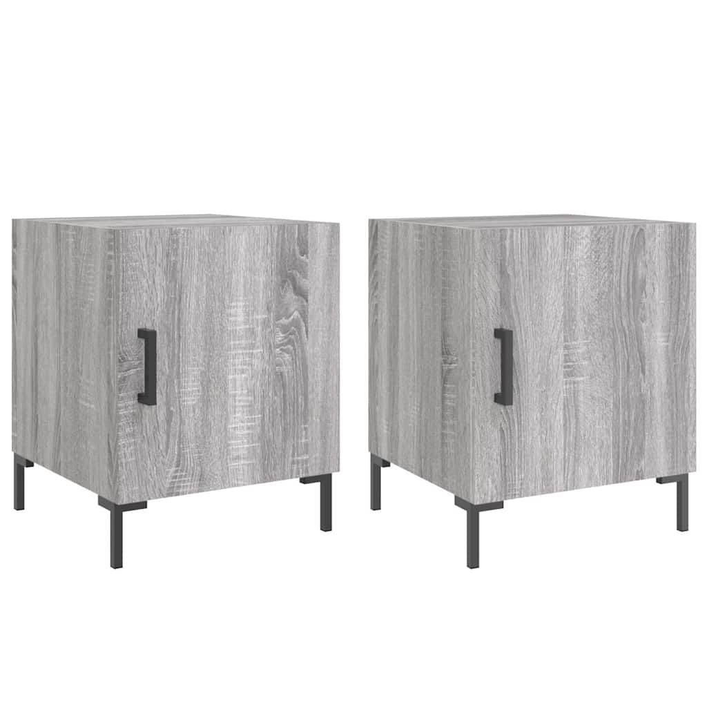 Nachttische 2 Stk. Grau Sonoma 40x40x50 cm Holzwerkstoff