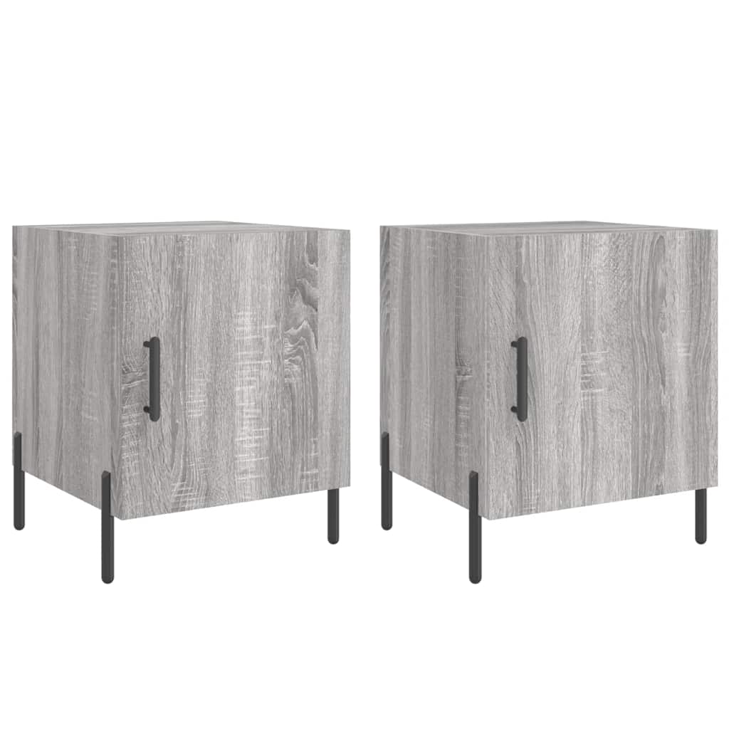 Nachttische 2 Stk. Grau Sonoma 40x40x50 cm Holzwerkstoff