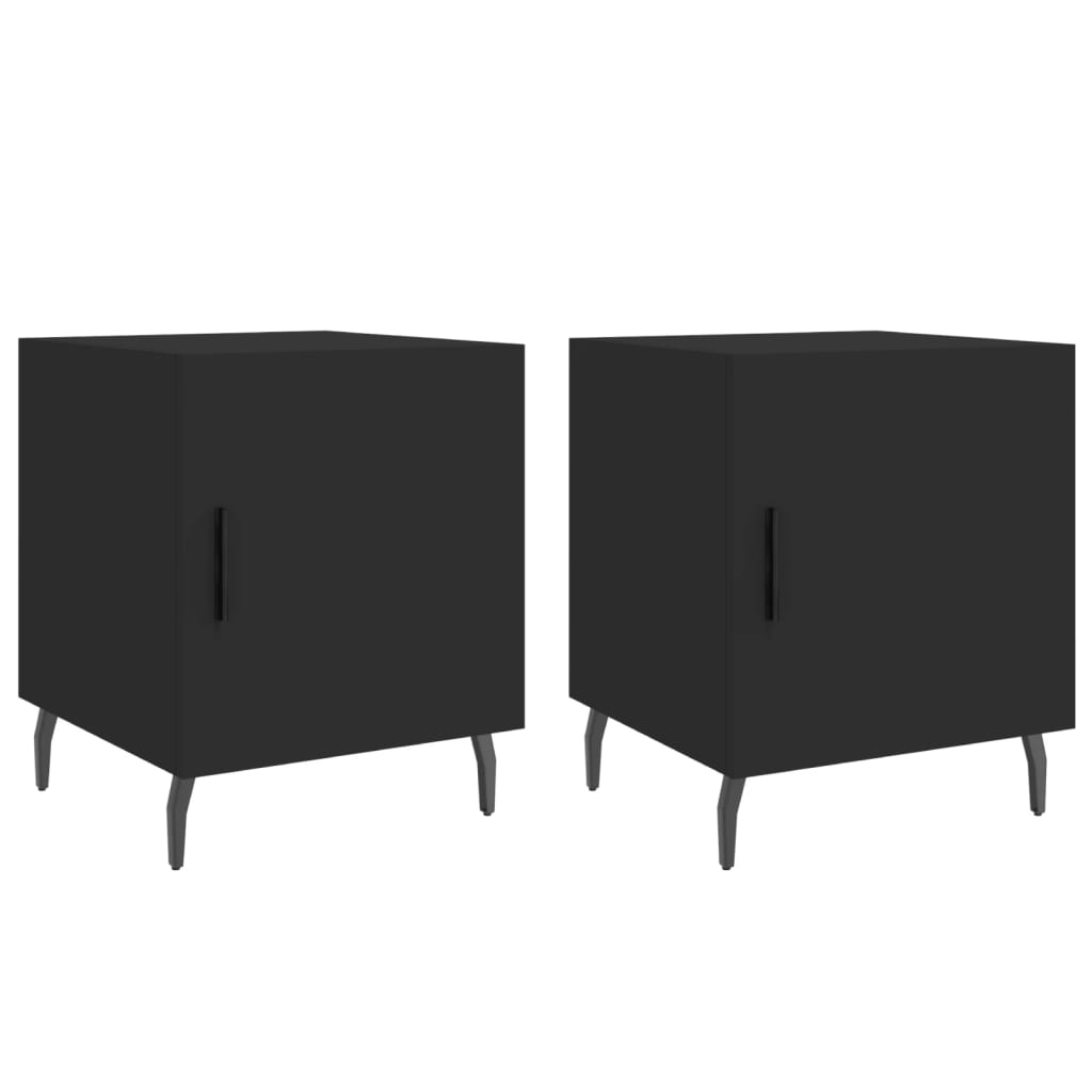 Nachttische 2 Stk. Schwarz 40x40x50 cm Holzwerkstoff