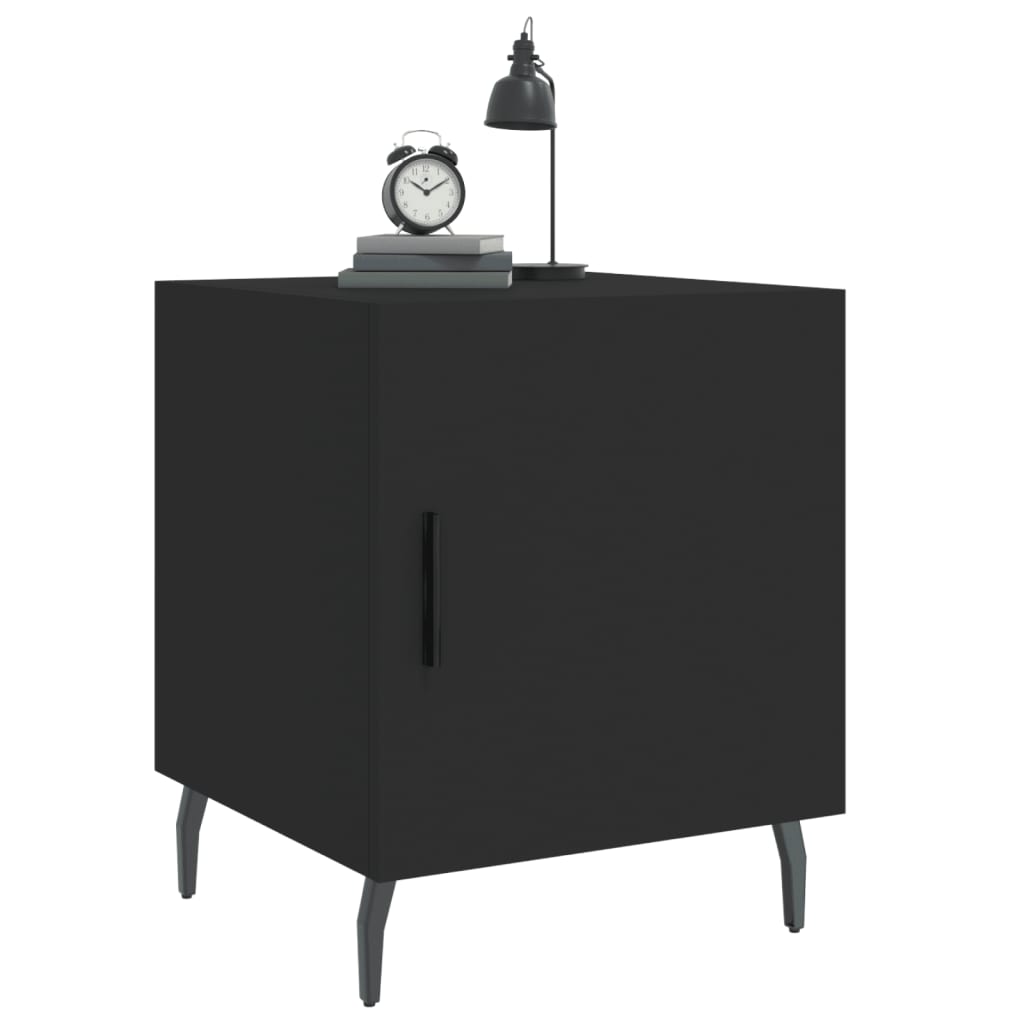 Nachttische 2 Stk. Schwarz 40x40x50 cm Holzwerkstoff