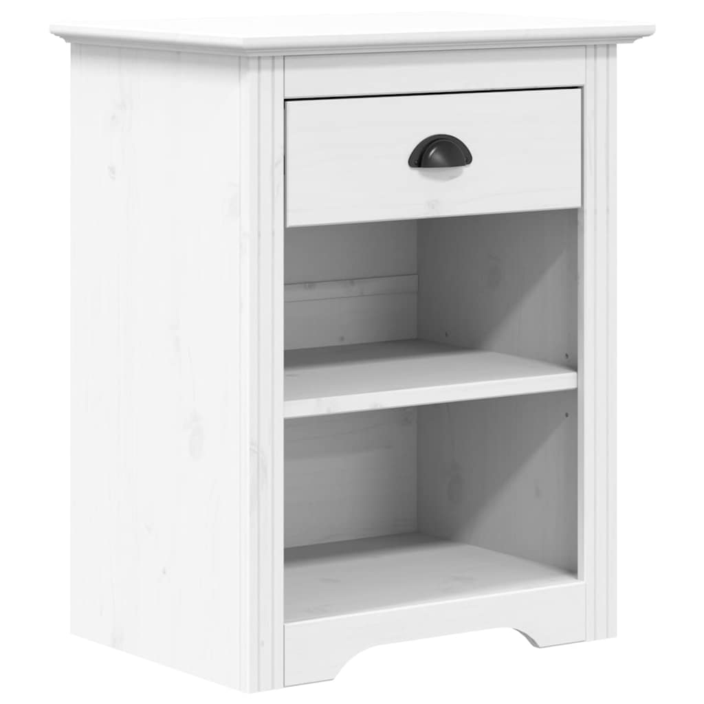 Nachttisch BODO Weiß 53x38,5x67 cm Massivholz Kiefer