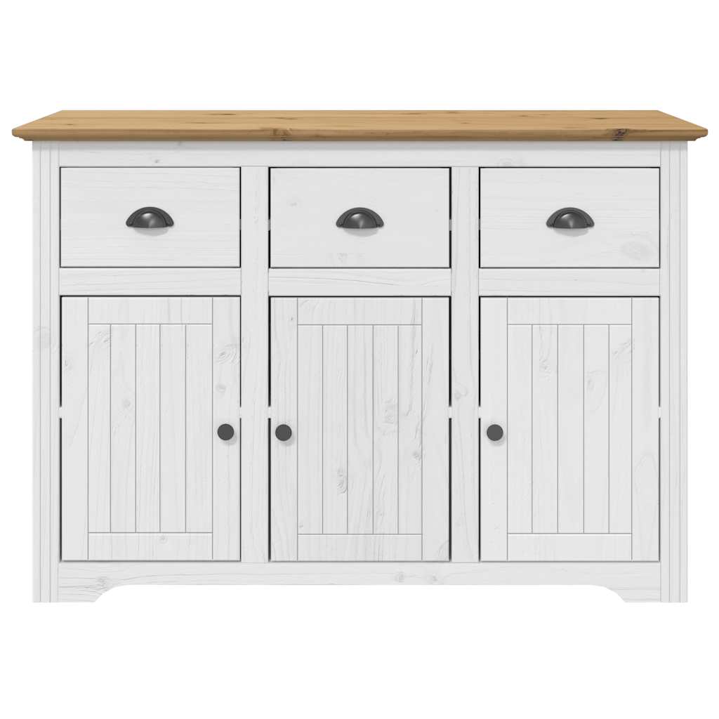 Sideboard BODO Weiß und Braun 115,5x44x80 cm Massivholz Kiefer