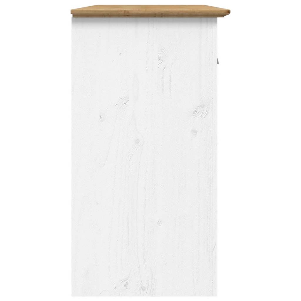Sideboard BODO Weiß und Braun 115,5x44x80 cm Massivholz Kiefer