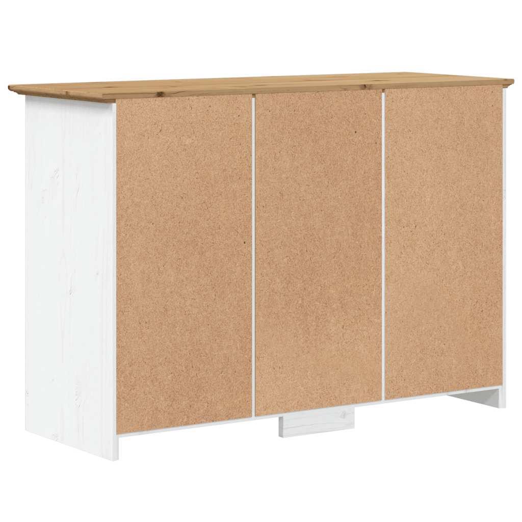 Sideboard BODO Weiß und Braun 115,5x44x80 cm Massivholz Kiefer