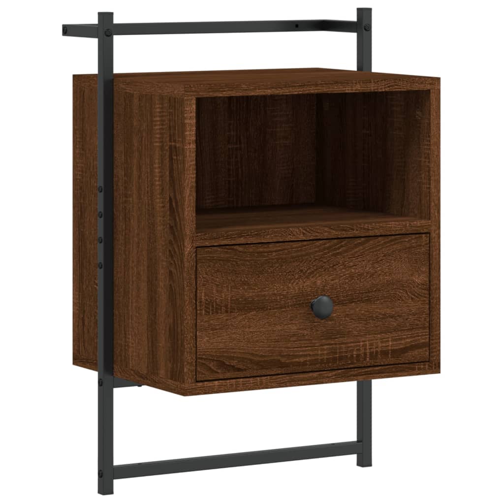 Wand-Nachttisch Braun Eiche 40x30x61 cm Holzwerkstoff