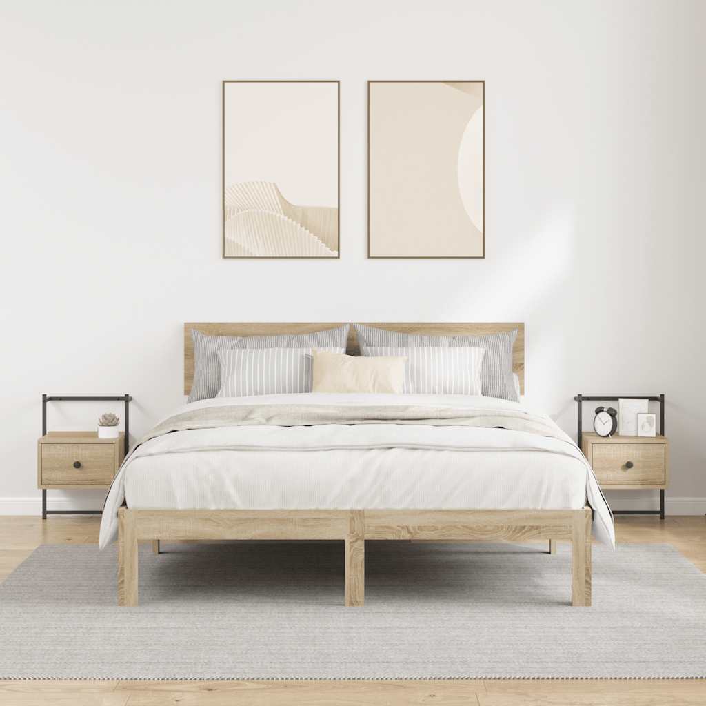 Wand-Nachttische 2 Stk. Sonoma-Eiche 35x30x51 cm Holzwerkstoff