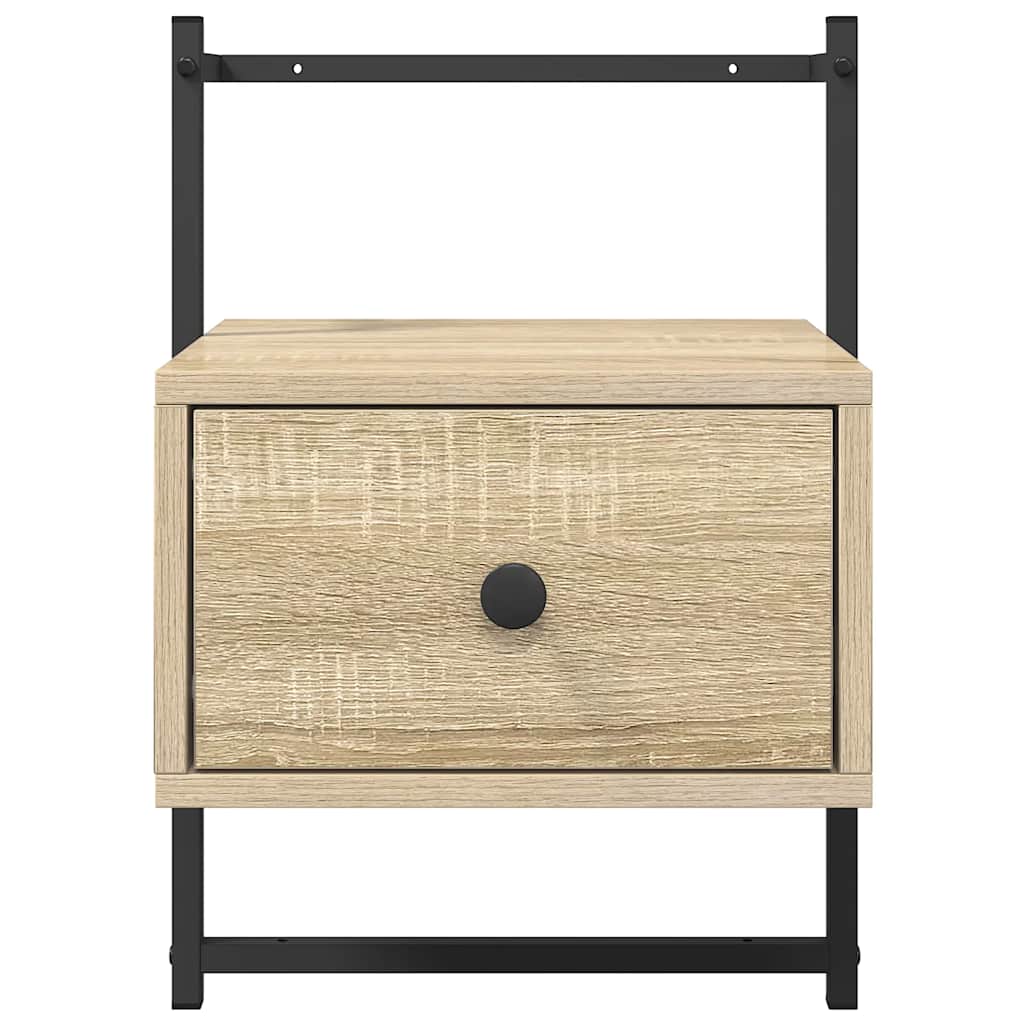Wand-Nachttische 2 Stk. Sonoma-Eiche 35x30x51 cm Holzwerkstoff