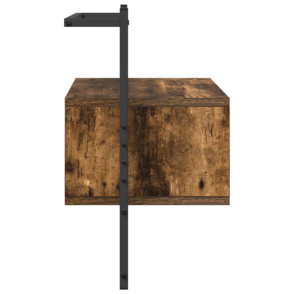 Wand-Nachttisch Räuchereiche 35x30x51 cm Holzwerkstoff
