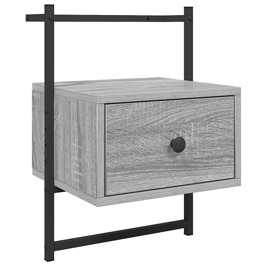 Wand-Nachttisch Grau Sonoma 35x30x51 cm Holzwerkstoff