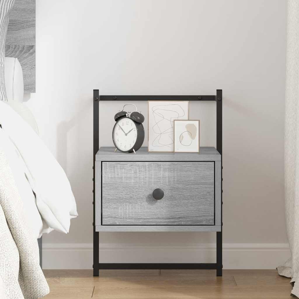 Wand-Nachttisch Grau Sonoma 35x30x51 cm Holzwerkstoff