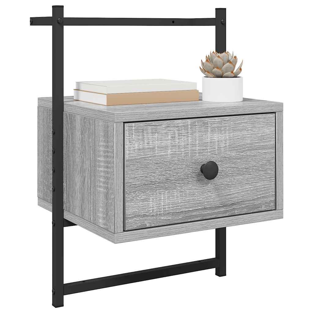 Wand-Nachttisch Grau Sonoma 35x30x51 cm Holzwerkstoff
