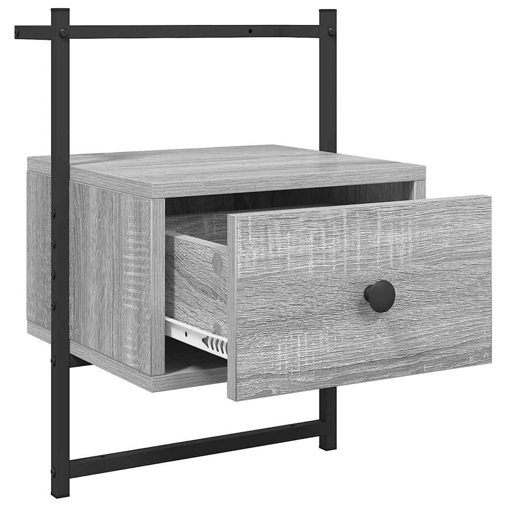 Wand-Nachttisch Grau Sonoma 35x30x51 cm Holzwerkstoff