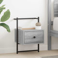 Wand-Nachttisch Grau Sonoma 35x30x51 cm Holzwerkstoff