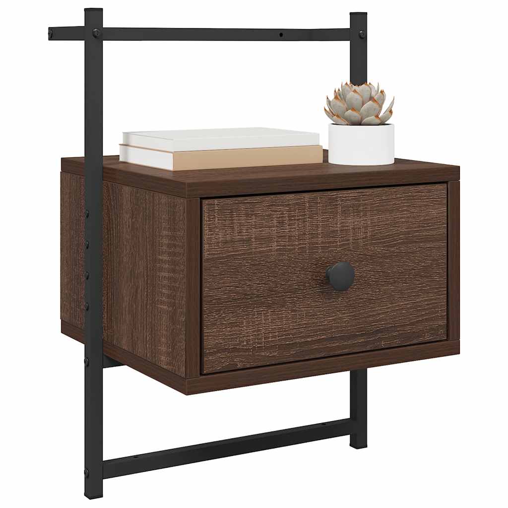 Wand-Nachttisch Braun Eiche 35x30x51 cm Holzwerkstoff