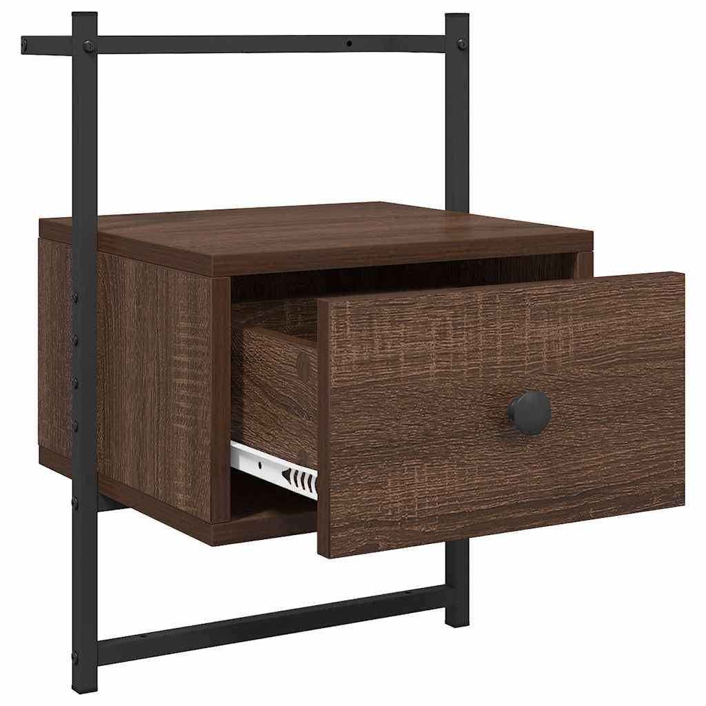 Wand-Nachttisch Braun Eiche 35x30x51 cm Holzwerkstoff