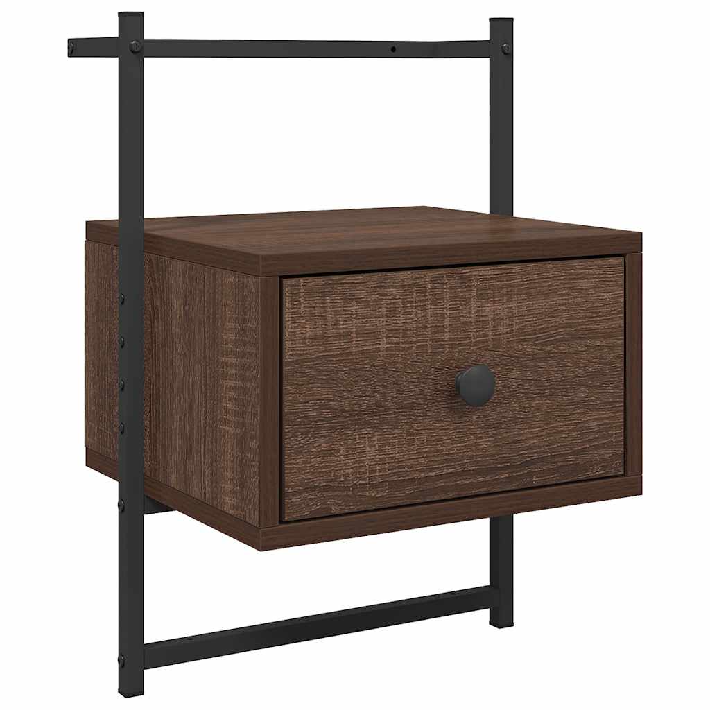Wand-Nachttische 2 Stk. Braun Eiche 35x30x51 cm Holzwerkstoff