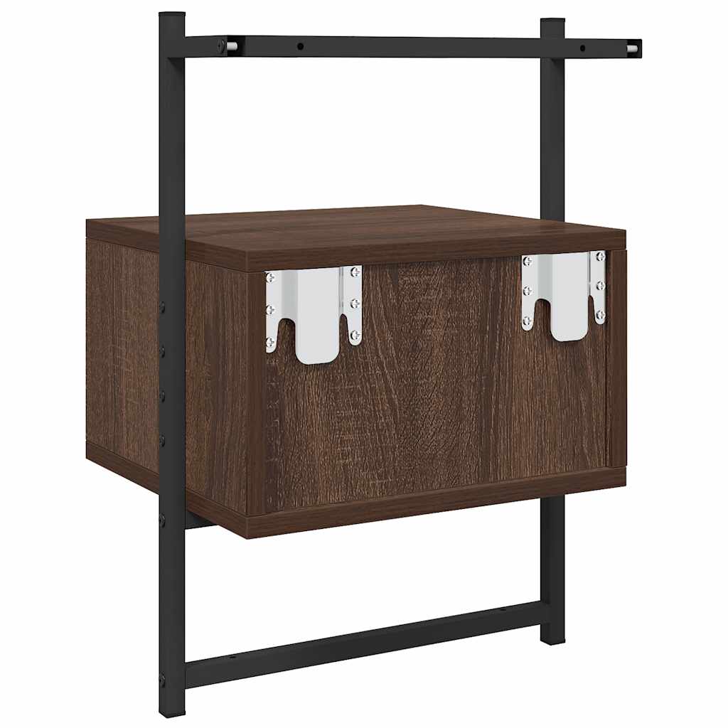 Wand-Nachttische 2 Stk. Braun Eiche 35x30x51 cm Holzwerkstoff