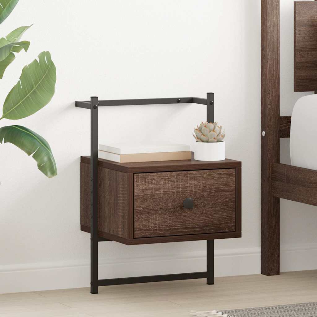 Wand-Nachttische 2 Stk. Braun Eiche 35x30x51 cm Holzwerkstoff
