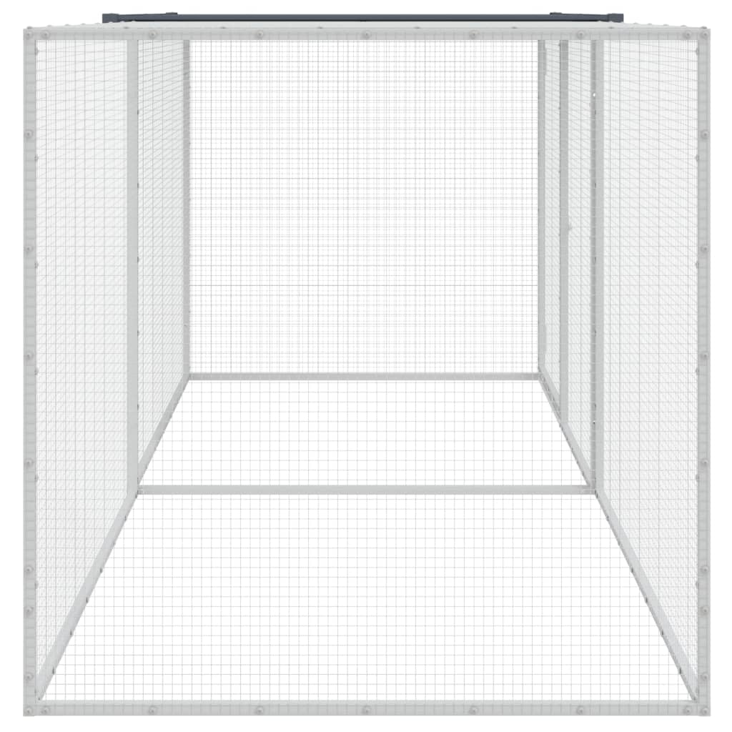 Hühnerkäfig mit Dach Anthrazit 203x98x90 cm Verzinkter Stahl