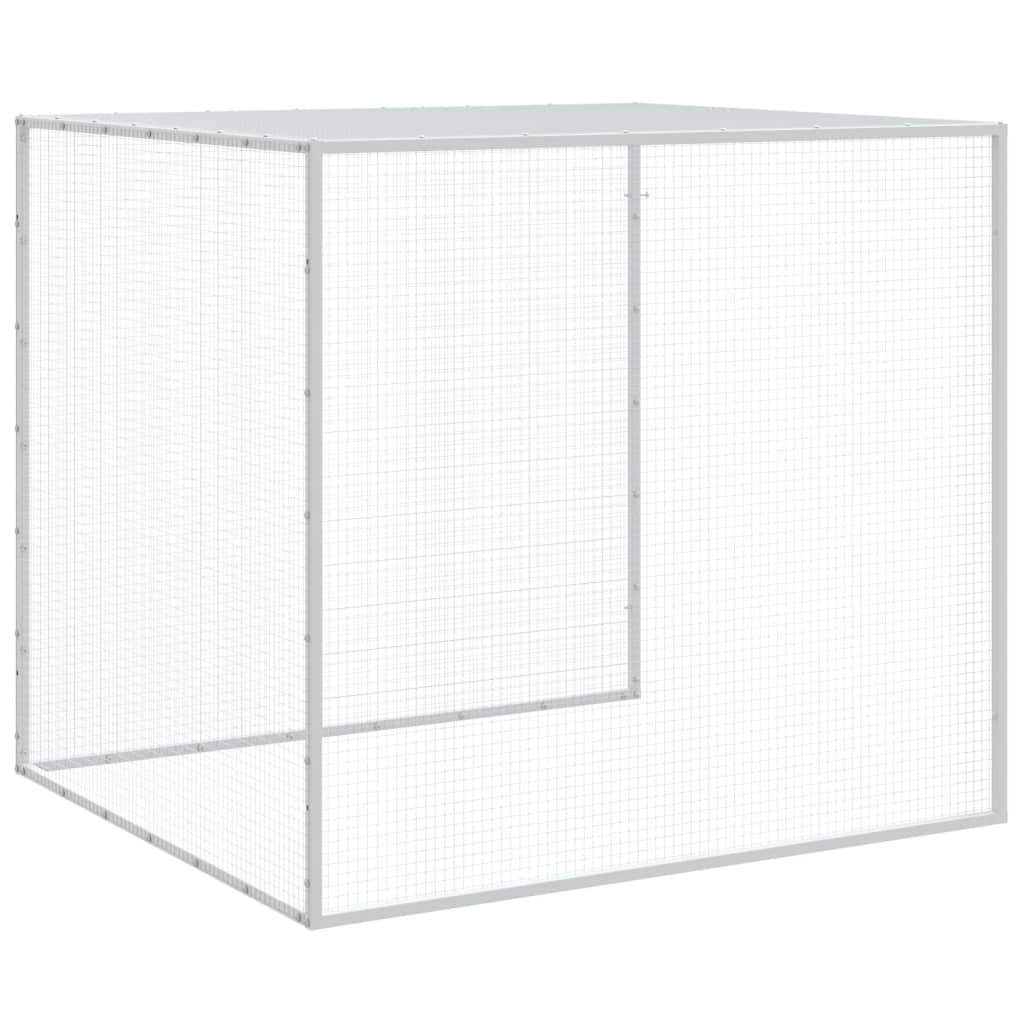 Hühnerkäfig mit Dach Anthrazit 403x98x90 cm Verzinkter Stahl