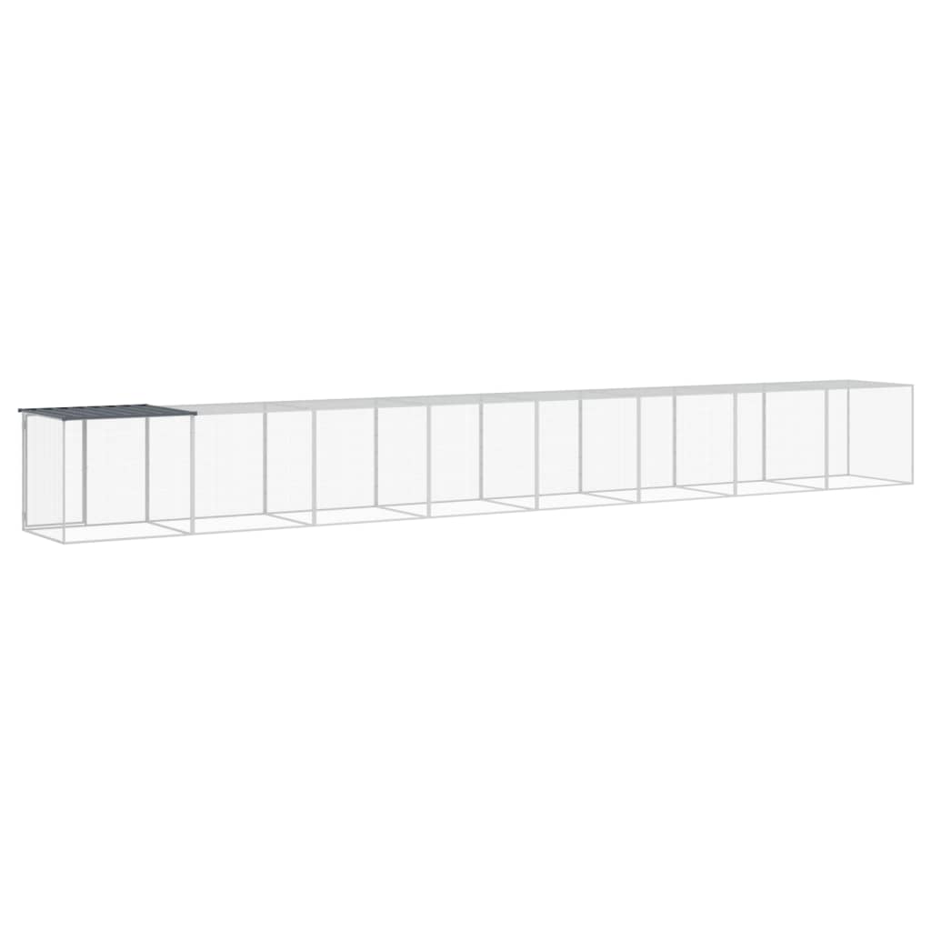 Hühnerkäfig mit Dach Anthrazit 803x98x90 cm Verzinkter Stahl