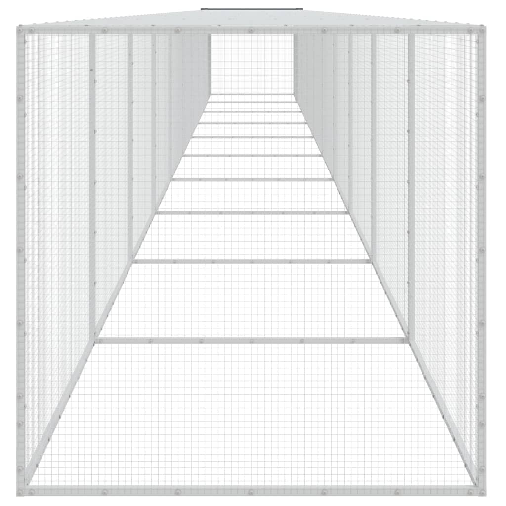 Hühnerkäfig mit Dach Anthrazit 1003x98x90 cm Verzinkter Stahl