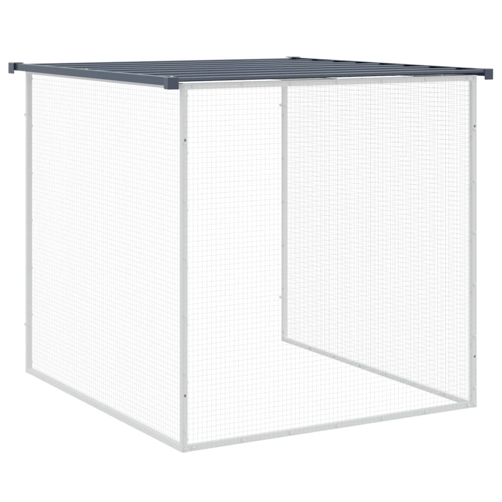 Hühnerkäfig mit Dach Anthrazit 403x98x90 cm Verzinkter Stahl