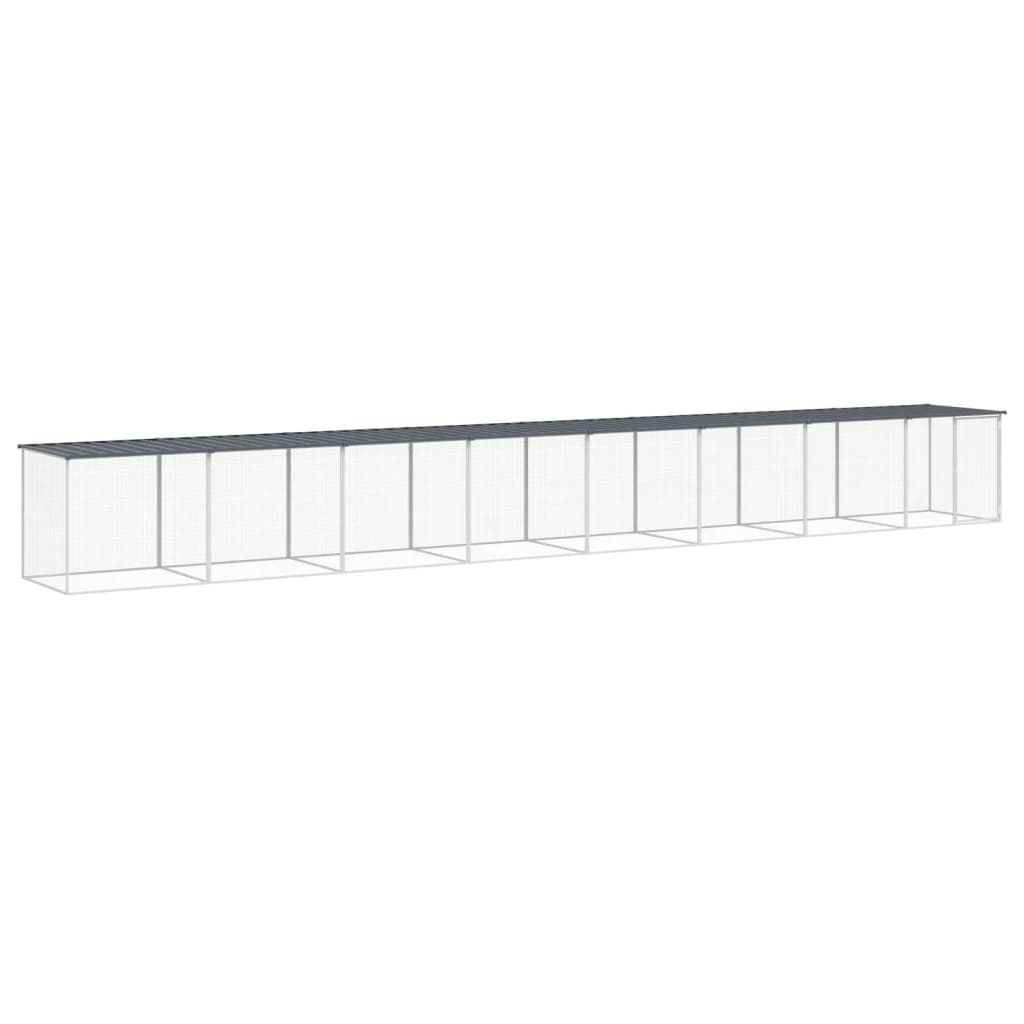Hühnerkäfig mit Dach Anthrazit 803x98x90 cm Verzinkter Stahl