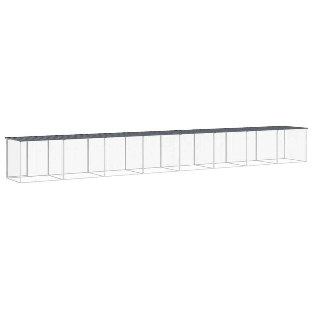 Hühnerkäfig mit Dach Anthrazit 803x98x90 cm Verzinkter Stahl
