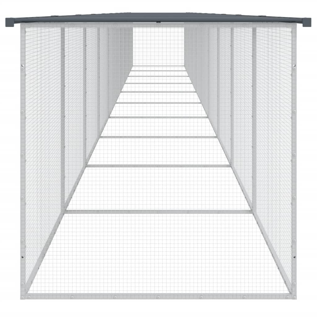 Hühnerkäfig mit Dach Anthrazit 1003x98x90 cm Verzinkter Stahl
