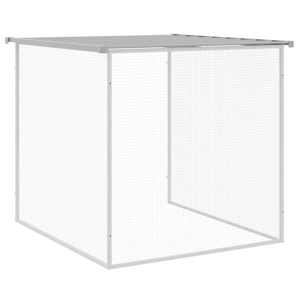 Hühnerkäfig mit Dach Hellgrau 803x98x90 cm Verzinkter Stahl