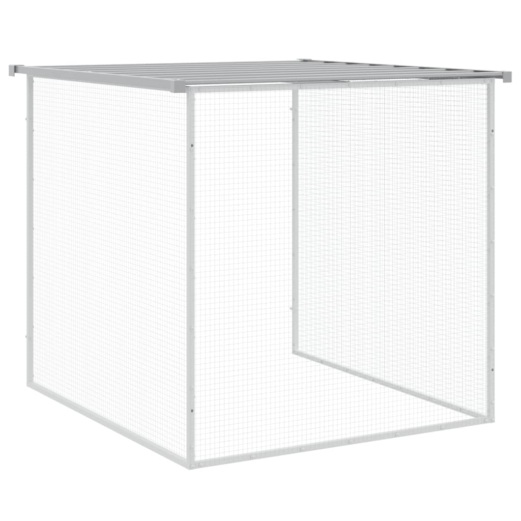 Hühnerkäfig mit Dach Hellgrau 1003x98x90 cm Verzinkter Stahl