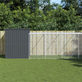 Hundehütte mit Auslauf Anthrazit 214x865x181cm Verzinkter Stahl