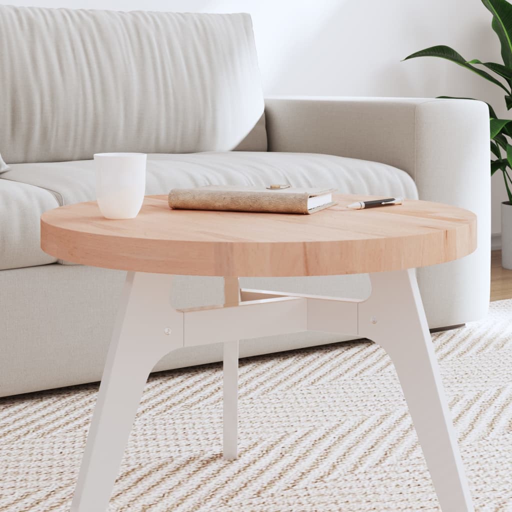 Tischplatte Ø60x4 cm Rund Massivholz Buche